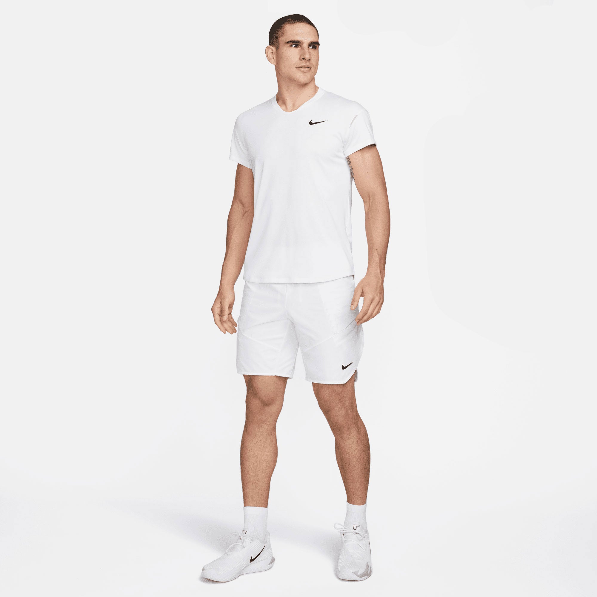 NikeCourt Dri FIT Advantage Heren 9 Inch Tennisshorts Wit