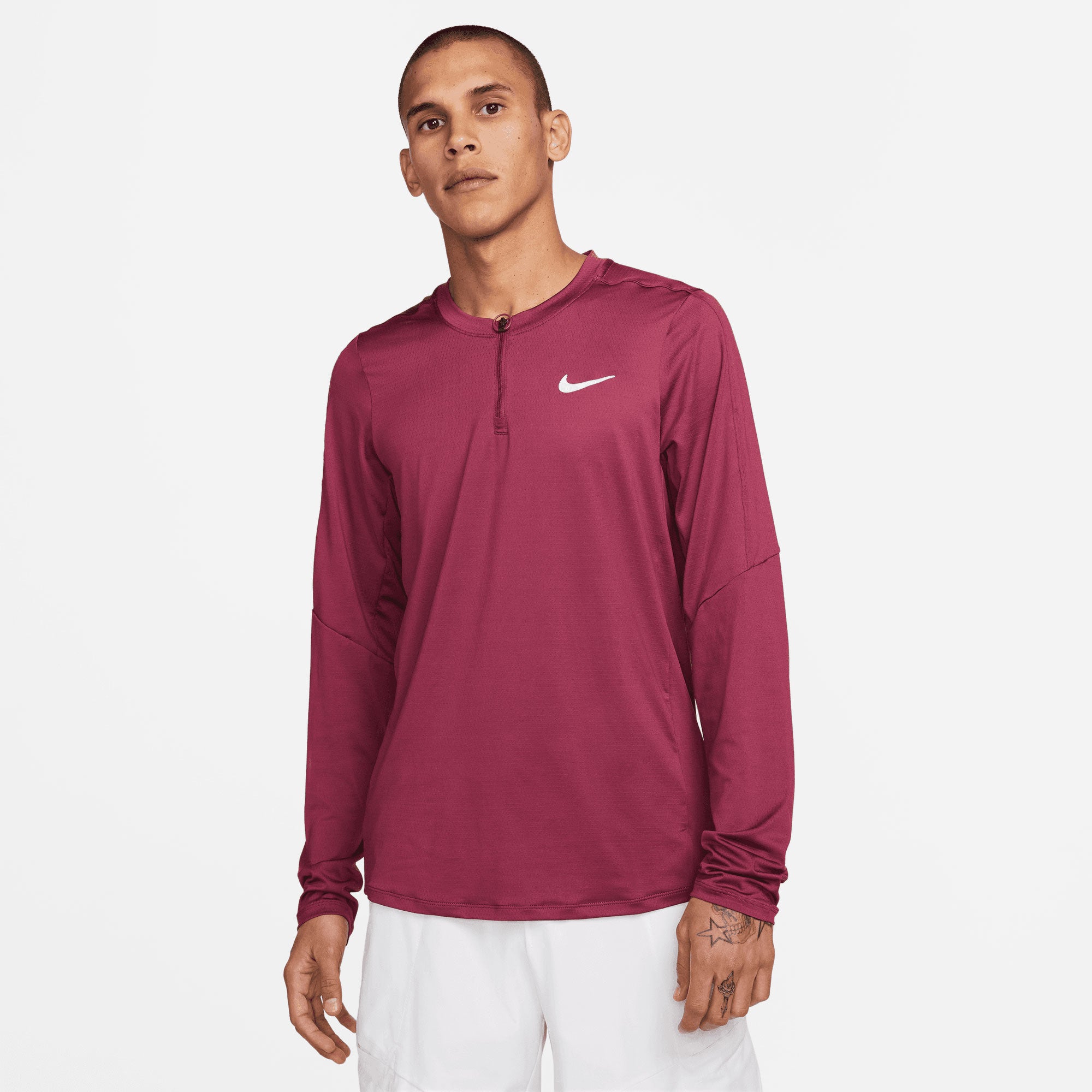 NikeCourt Dri-FIT Advantage Men's Half-Zip Long-Sleeve Tennis Shirt Red (1)