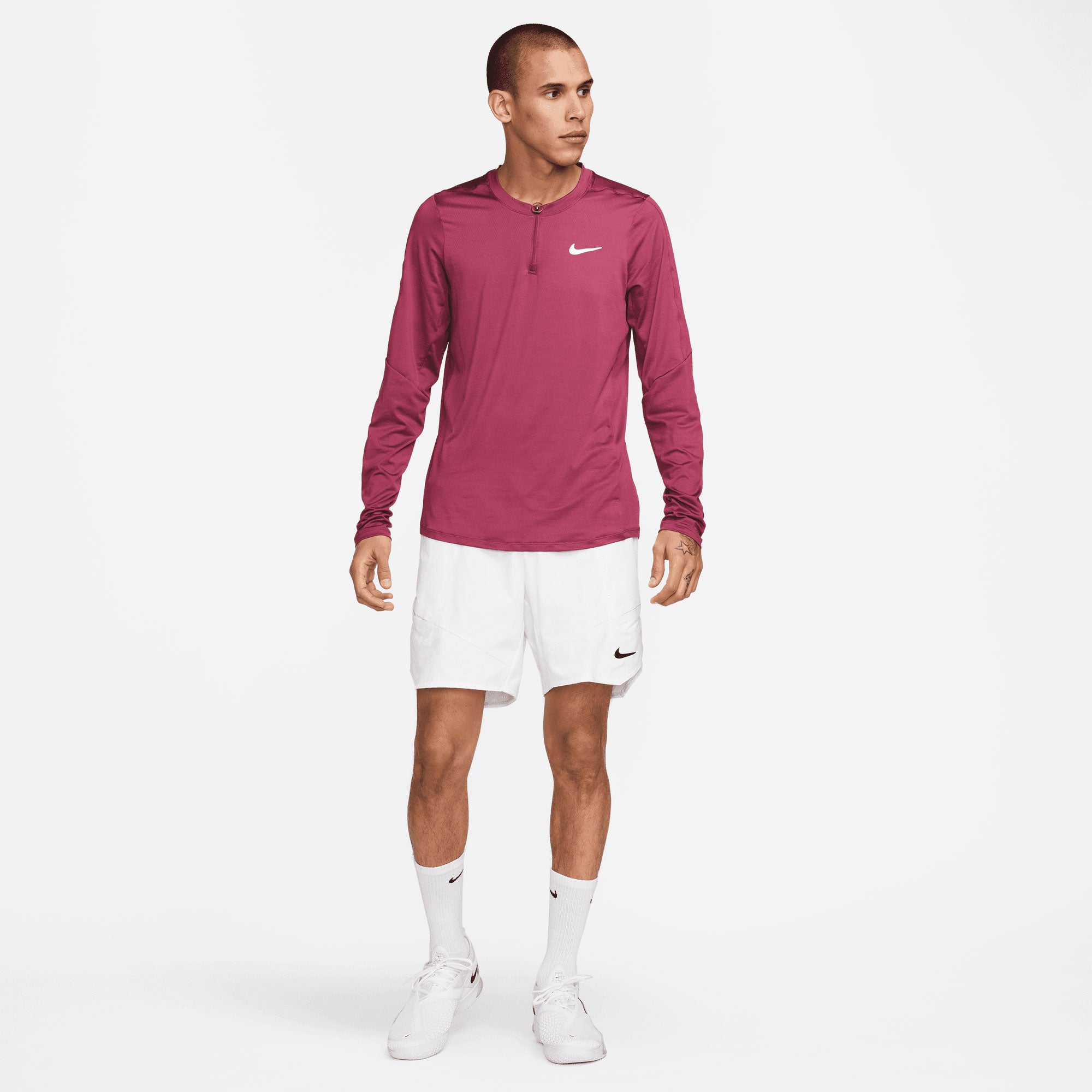 NikeCourt Dri-FIT Advantage Men's Half-Zip Long-Sleeve Tennis Shirt Red (4)