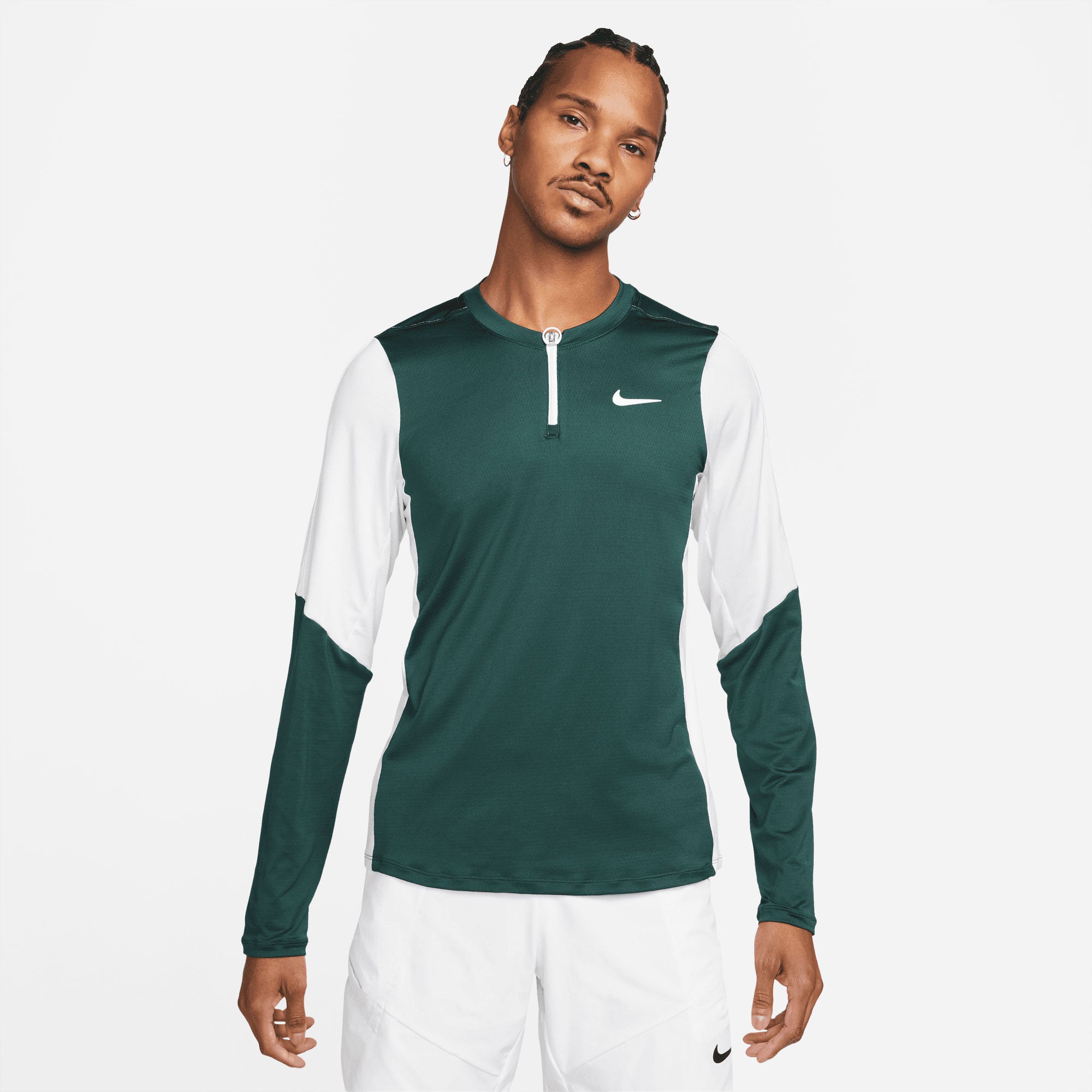 NikeCourt Dri-FIT Advantage Men's Half-Zip Tennis Shirt Green (1)