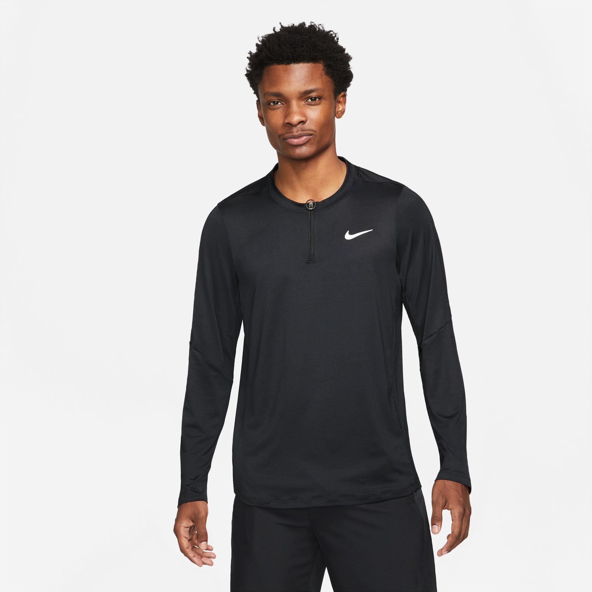 NikeCourt Dri-FIT Advantage Men's Long-Sleeve Half-Zip Tennis Shirt Black (1)