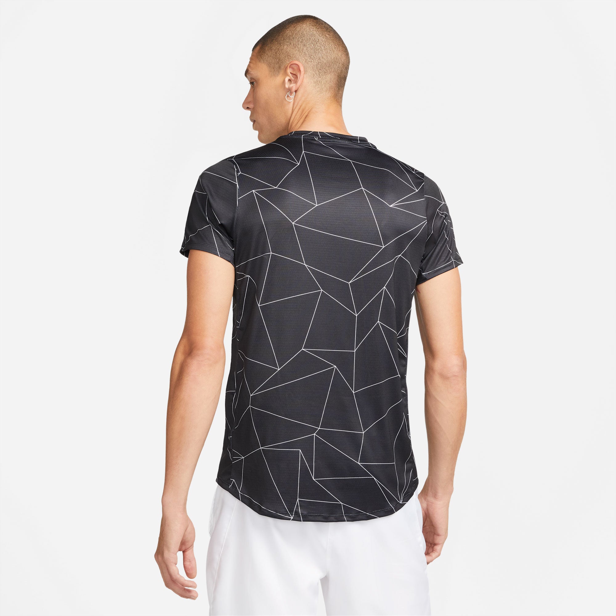NikeCourt Dri-FIT Advantage Men's Printed Tennis Shirt Black (2)