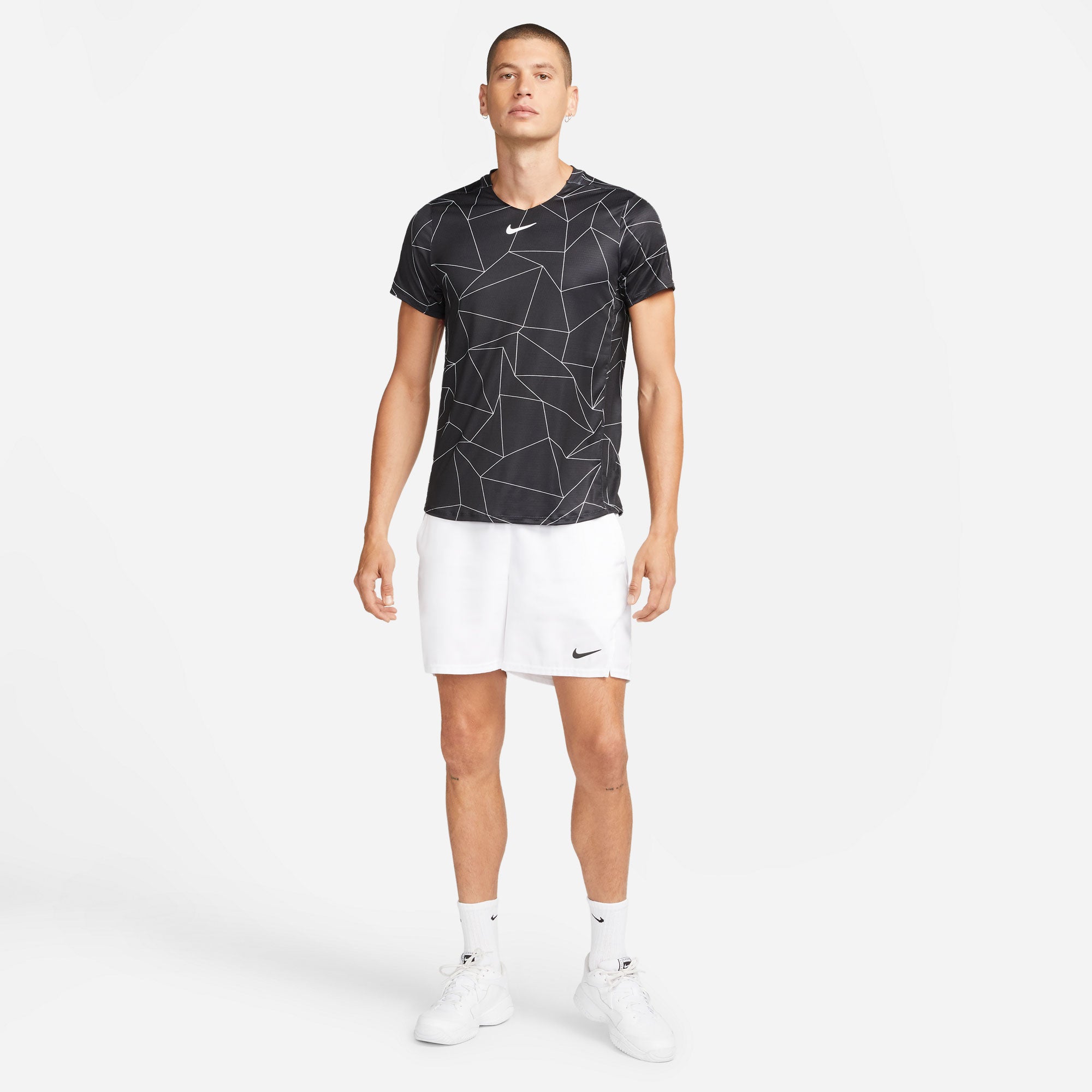 NikeCourt Dri-FIT Advantage Men's Printed Tennis Shirt Black (3)