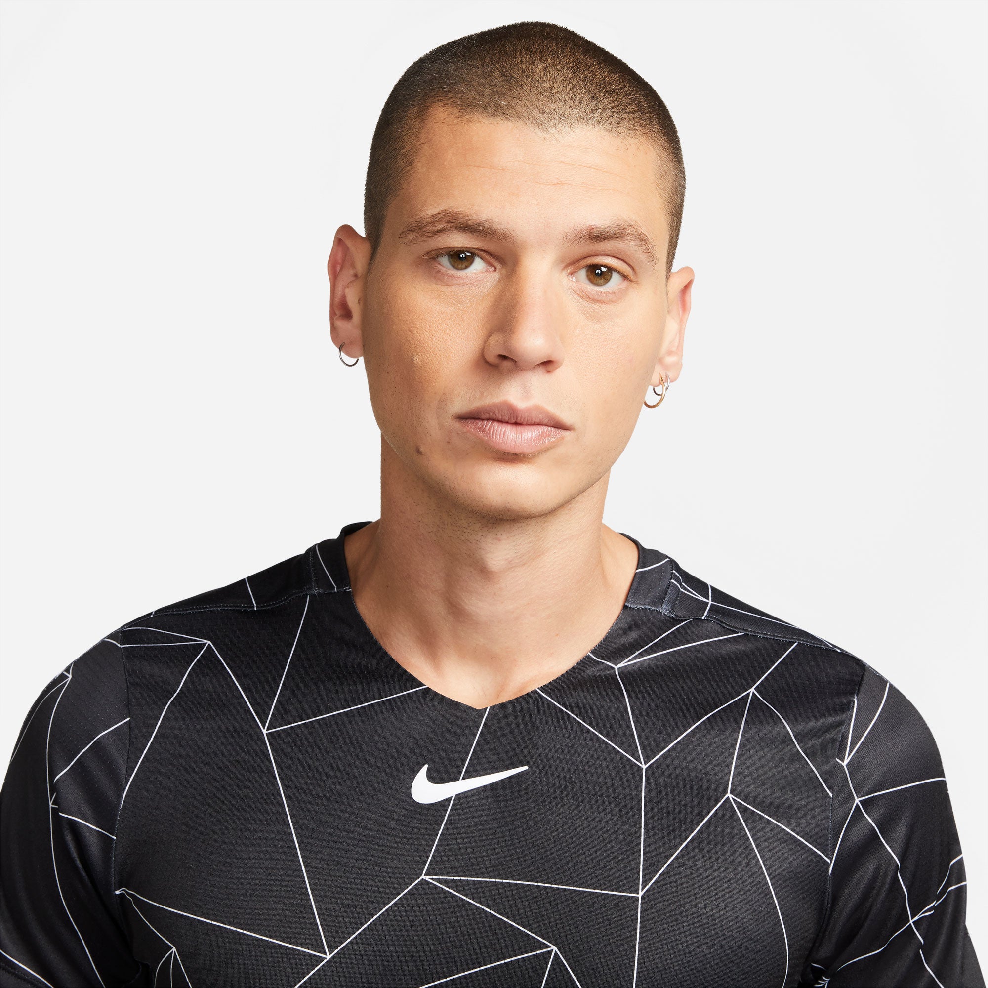 NikeCourt Dri-FIT Advantage Men's Printed Tennis Shirt Black (4)