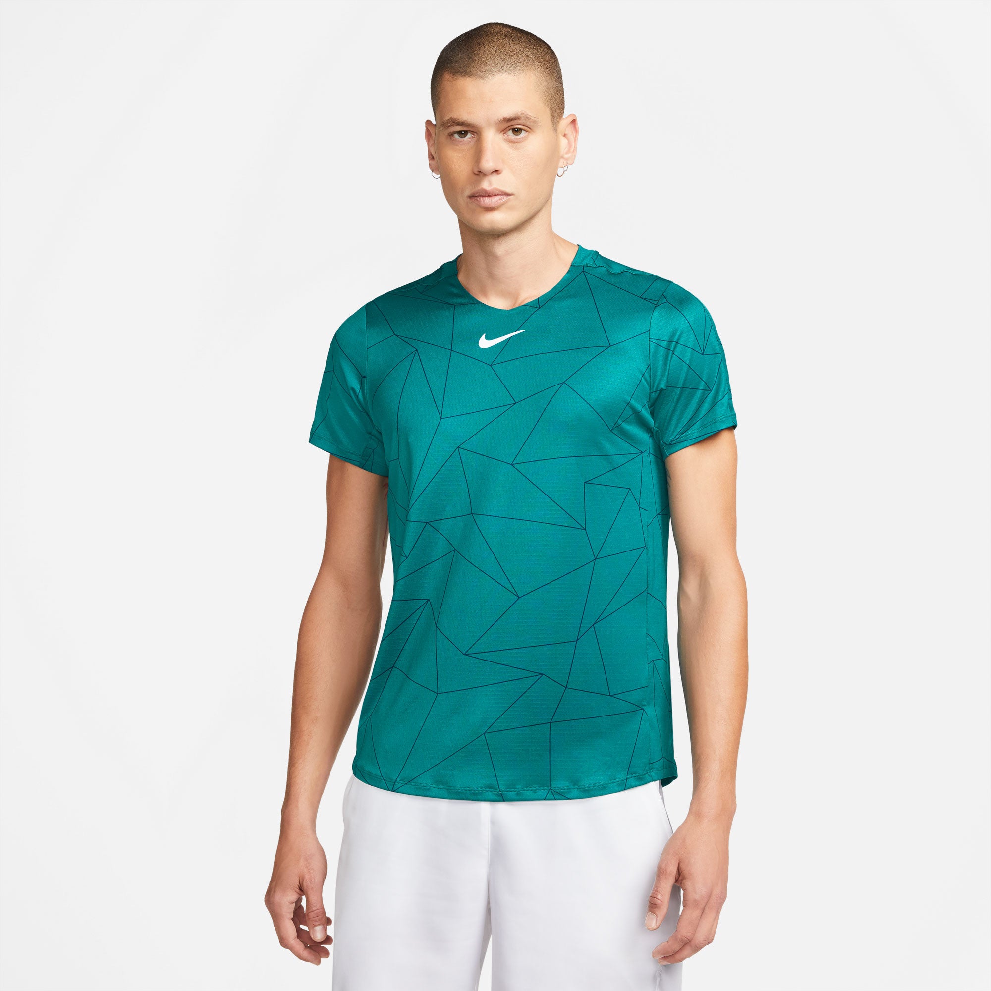 NikeCourt Dri-FIT Advantage Men's Printed Tennis Shirt Green (1)