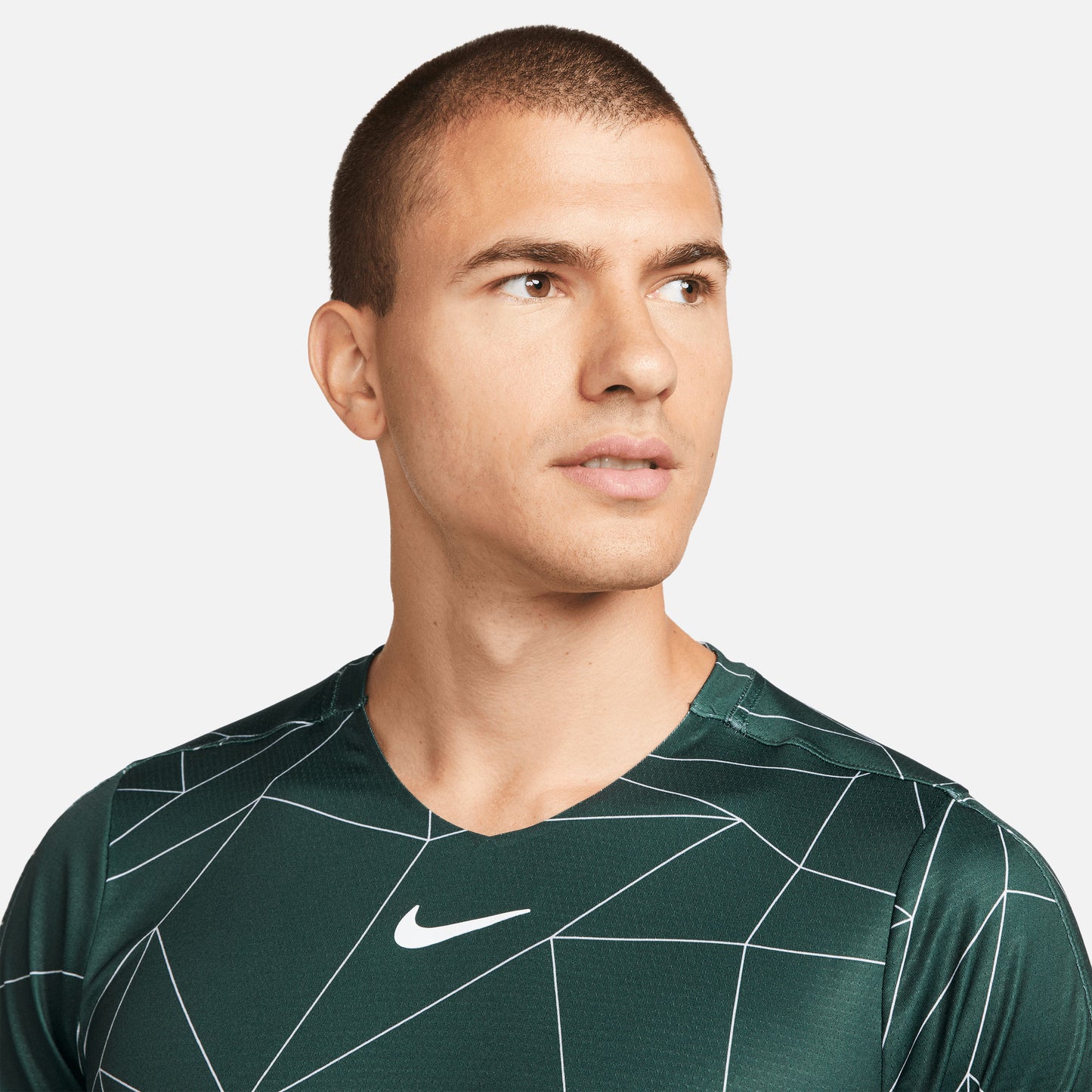 NikeCourt Dri-FIT Advantage Men's Printed Tennis Shirt Green (3)