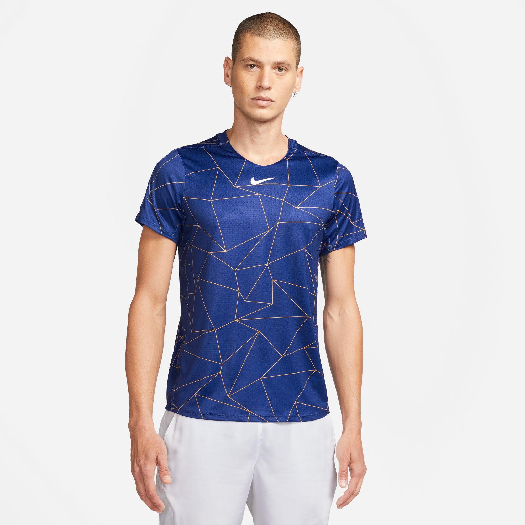 NikeCourt Dri-FIT Advantage Men's Printed Tennis Shirt Blue (1)
