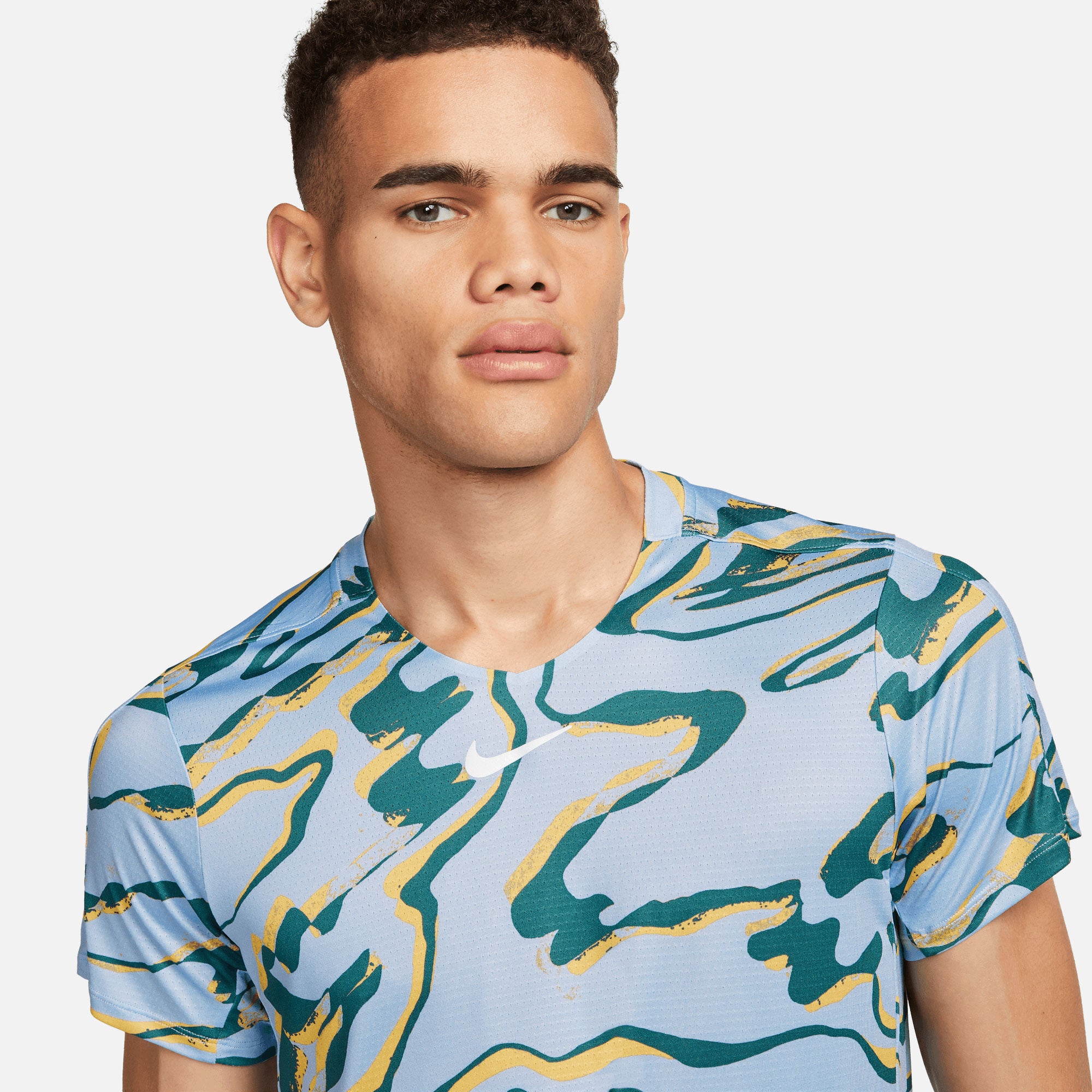 NikeCourt Dri-FIT Advantage Men's Printed Tennis Shirt Blue (3)