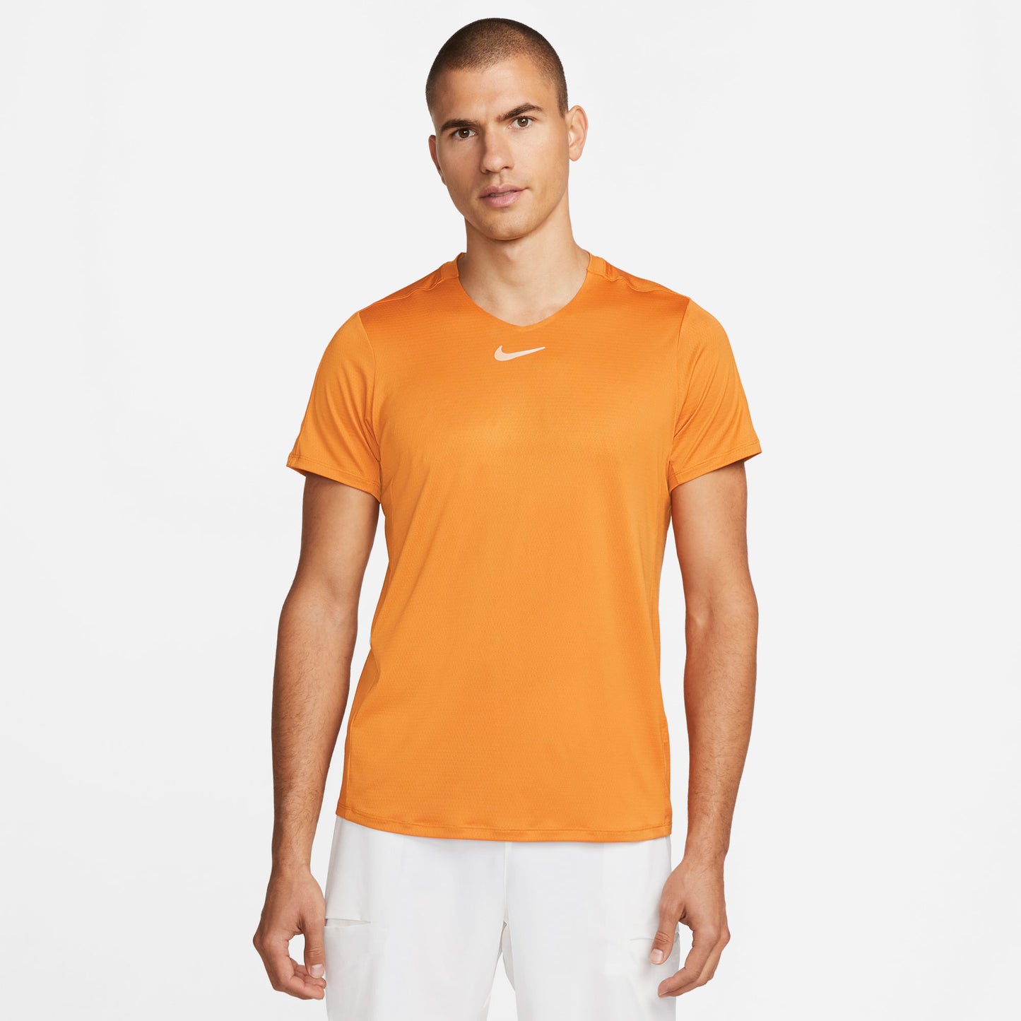 NikeCourt Dri-FIT Advantage Men's Tennis Shirt Orange (1)