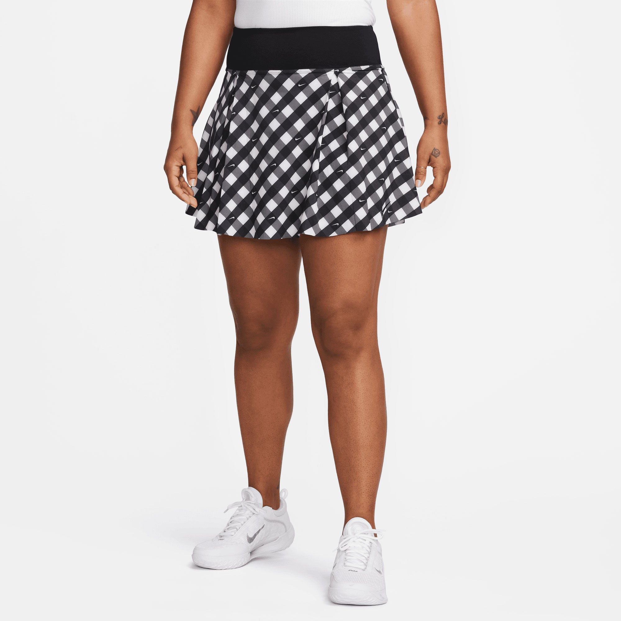 NikeCourt Dri-FIT Advantage Women's Regular Printed Tennis Skirt Black (1)