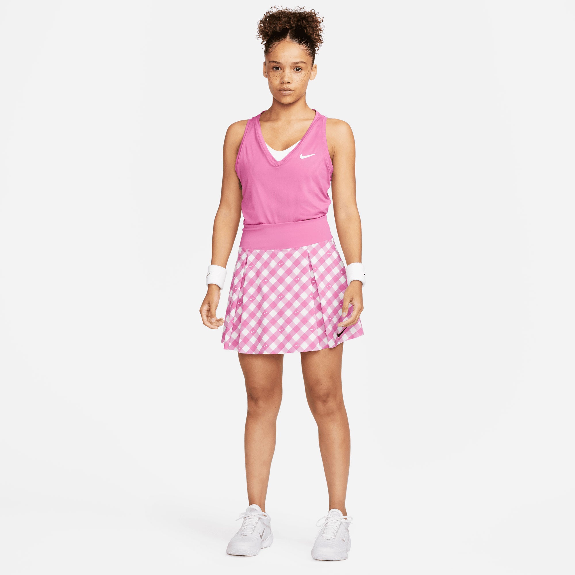 NikeCourt Dri-FIT Advantage Women's Regular Printed Tennis Skirt Pink (7)