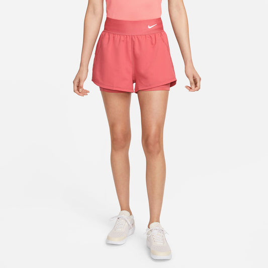 NikeCourt Dri-FIT Advantage Women's Tennis Shorts Red (1)