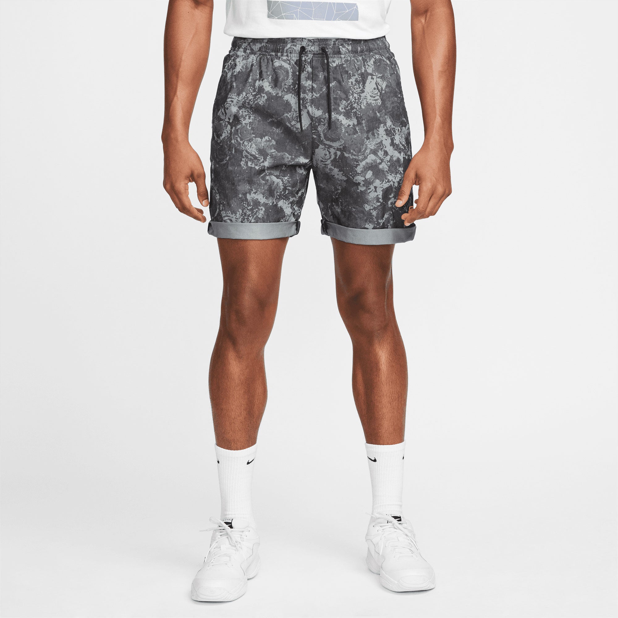 NikeCourt Dri-FIT Heritage London Men's Printed Tennis Shorts Black (1)