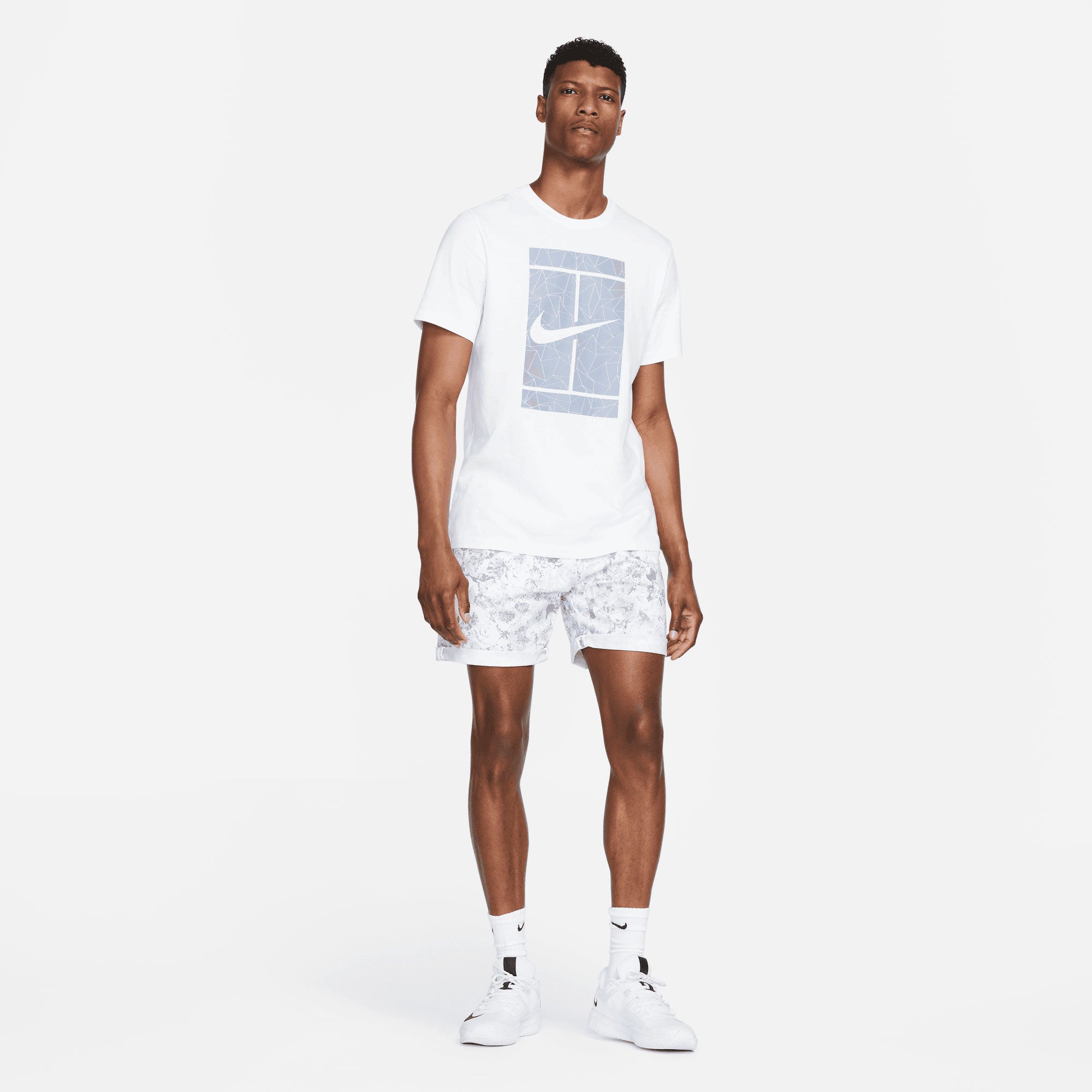NikeCourt Dri-FIT Heritage London Men's Printed Tennis Shorts White (6)