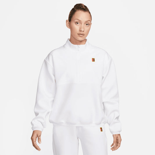 NikeCourt Dri-FIT Heritage Women's Half-Zip Tennis Jacket White (1)