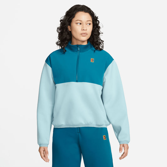 NikeCourt Dri-FIT Heritage Women's Half-Zip Tennis Jacket Blue (1)