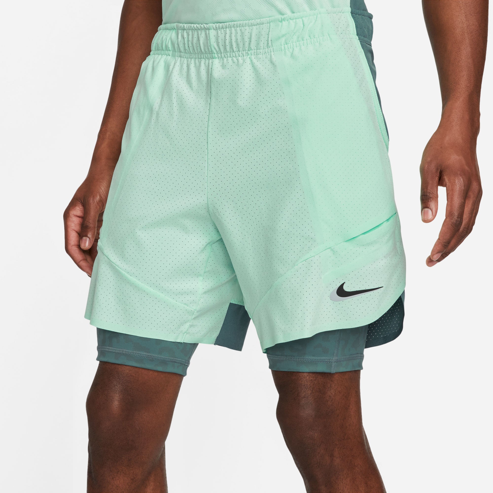 NikeCourt Dri-FIT Slam Paris Men's 2IN1 Tennis Shorts Green (2)