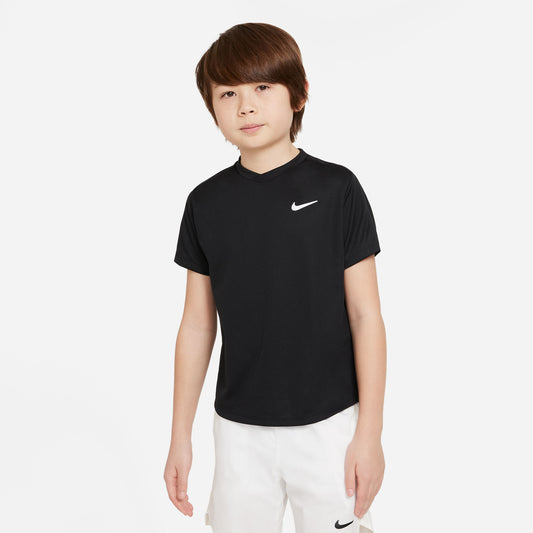 NikeCourt Dri-Fit Victory Boys' Tennis Shirt Black (1)