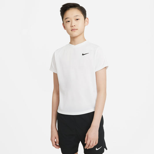 NikeCourt Dri-Fit Victory Boys' Tennis Shirt White (1)