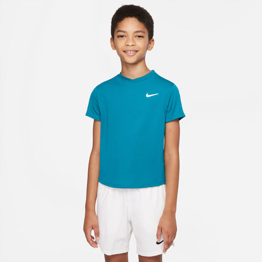 NikeCourt Dri-Fit Victory Boys' Tennis Shirt Green (1)