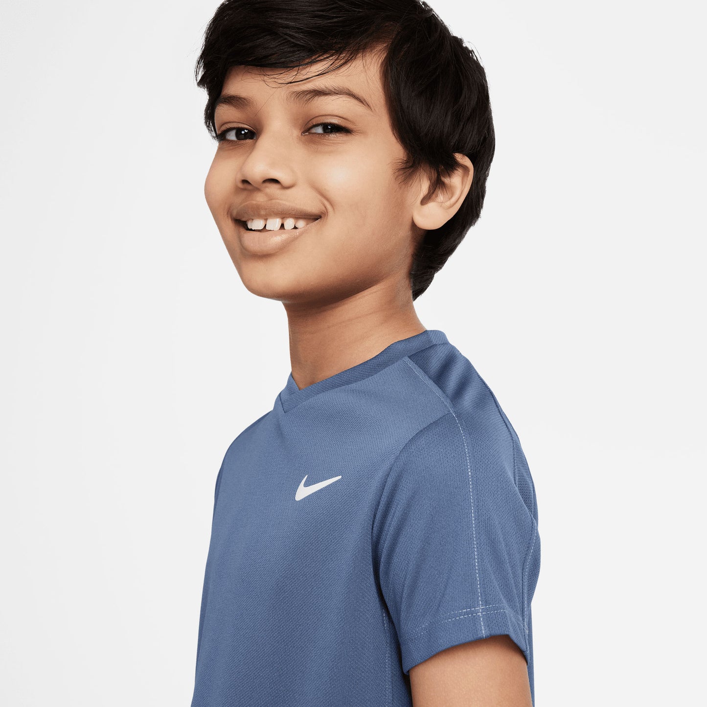 NikeCourt Dri-Fit Victory Boys' Tennis Shirt Blue (4)