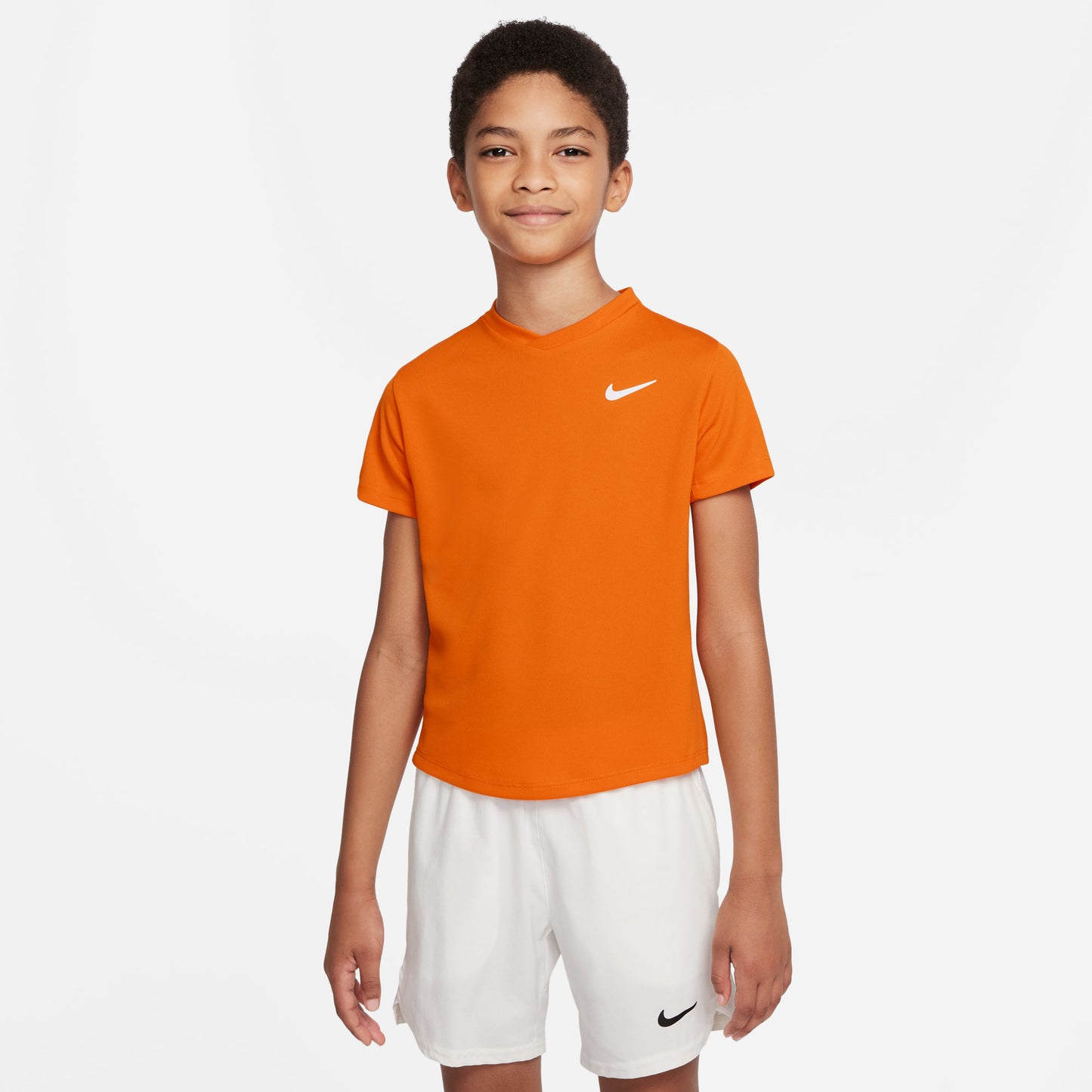 Nike NikeCourt Dri-Fit Victory Boys' Tennis Shirt Orange (1)