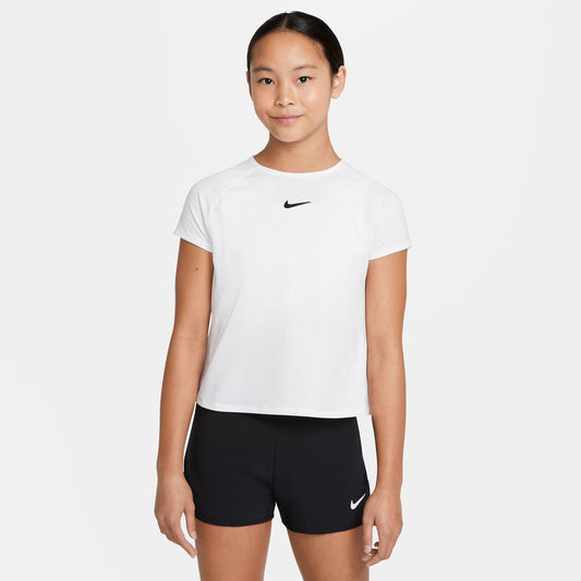 NikeCourt Dri-FIT Victory Girls' Tennis Shirt White (1)