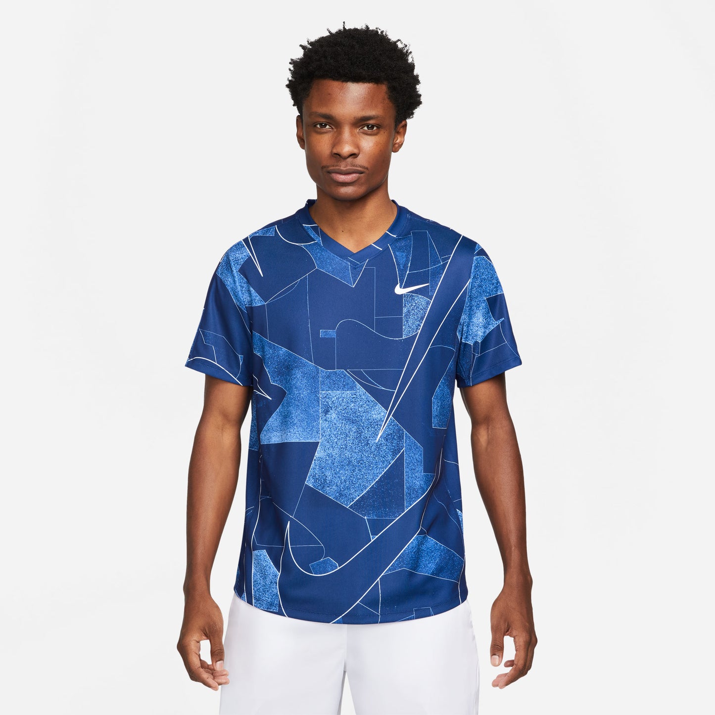 NikeCourt Dri-FIT Victory Men's Printed Tennis Shirt Blue (1)