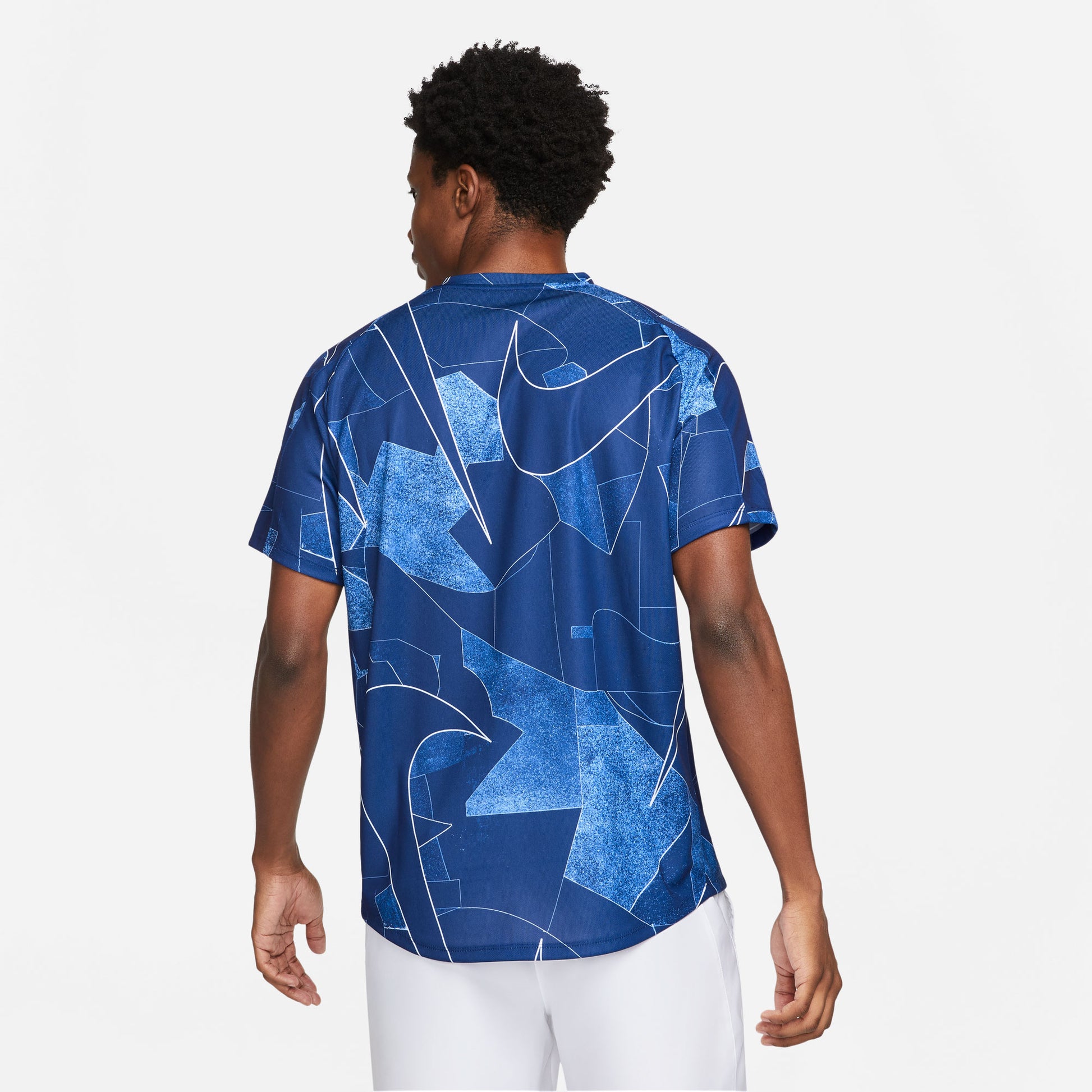 NikeCourt Dri-FIT Victory Men's Printed Tennis Shirt Blue (2)