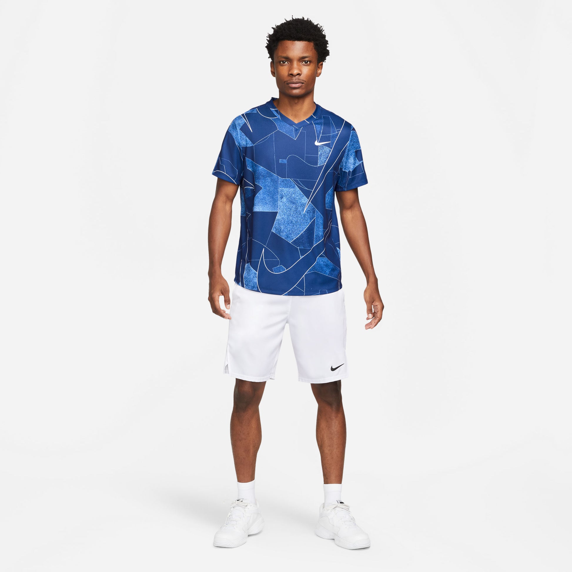 NikeCourt Dri-FIT Victory Men's Printed Tennis Shirt Blue (3)