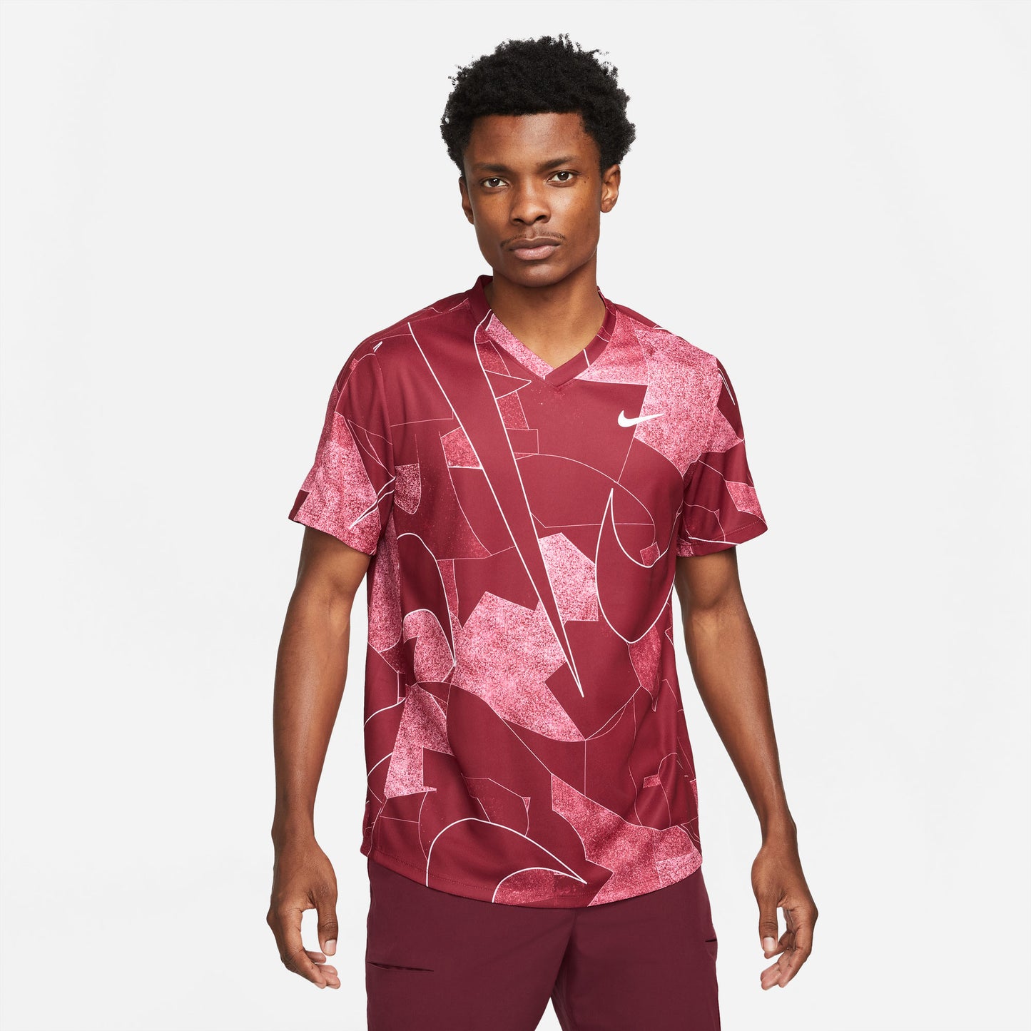 NikeCourt Dri-FIT Victory Men's Printed Tennis Shirt Red (1)