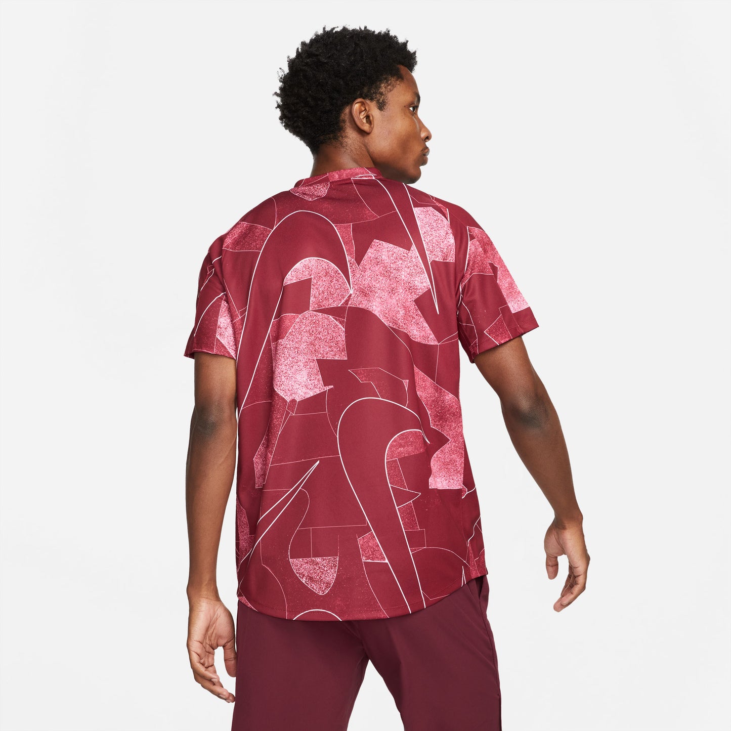 NikeCourt Dri-FIT Victory Men's Printed Tennis Shirt Red (2)