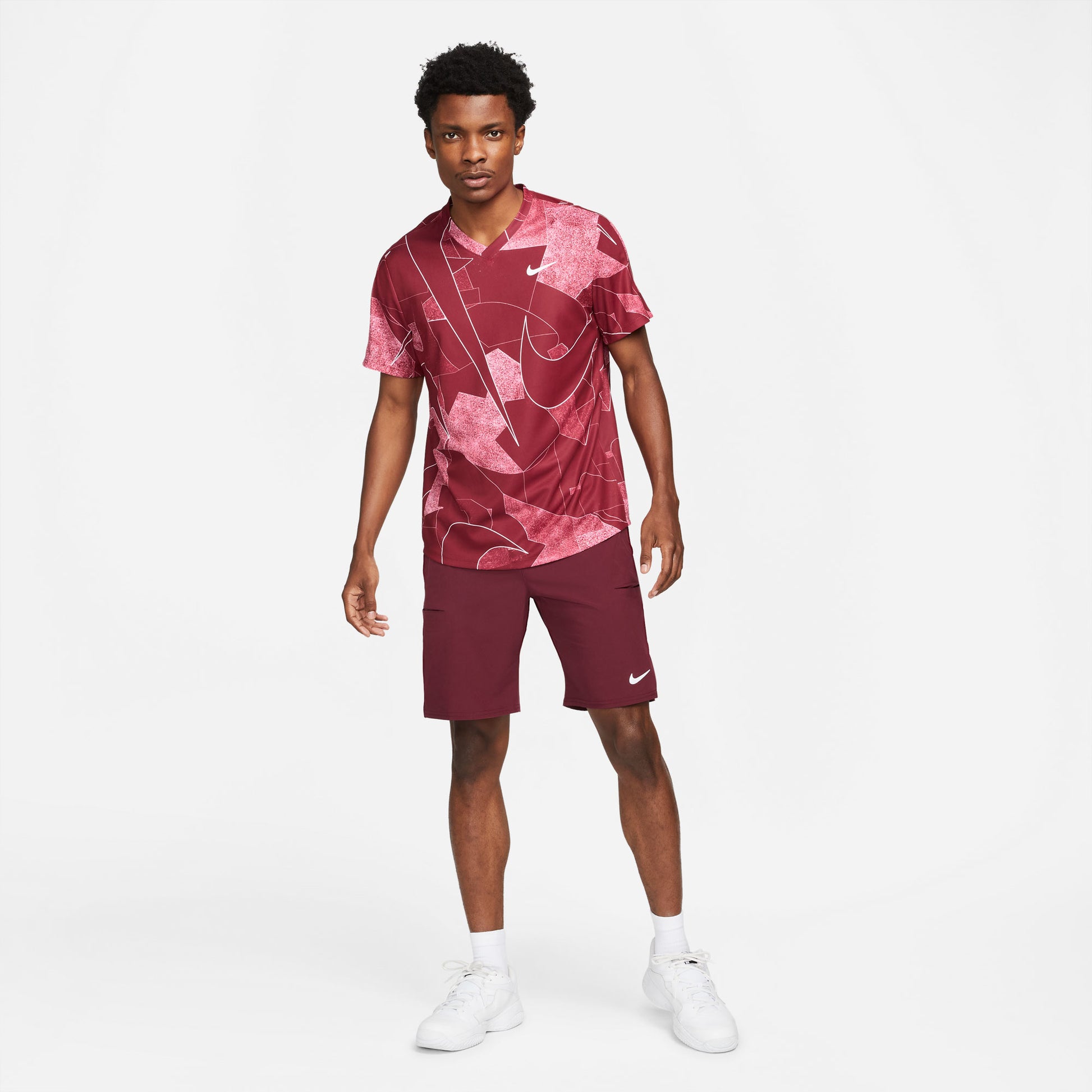 NikeCourt Dri-FIT Victory Men's Printed Tennis Shirt Red (3)