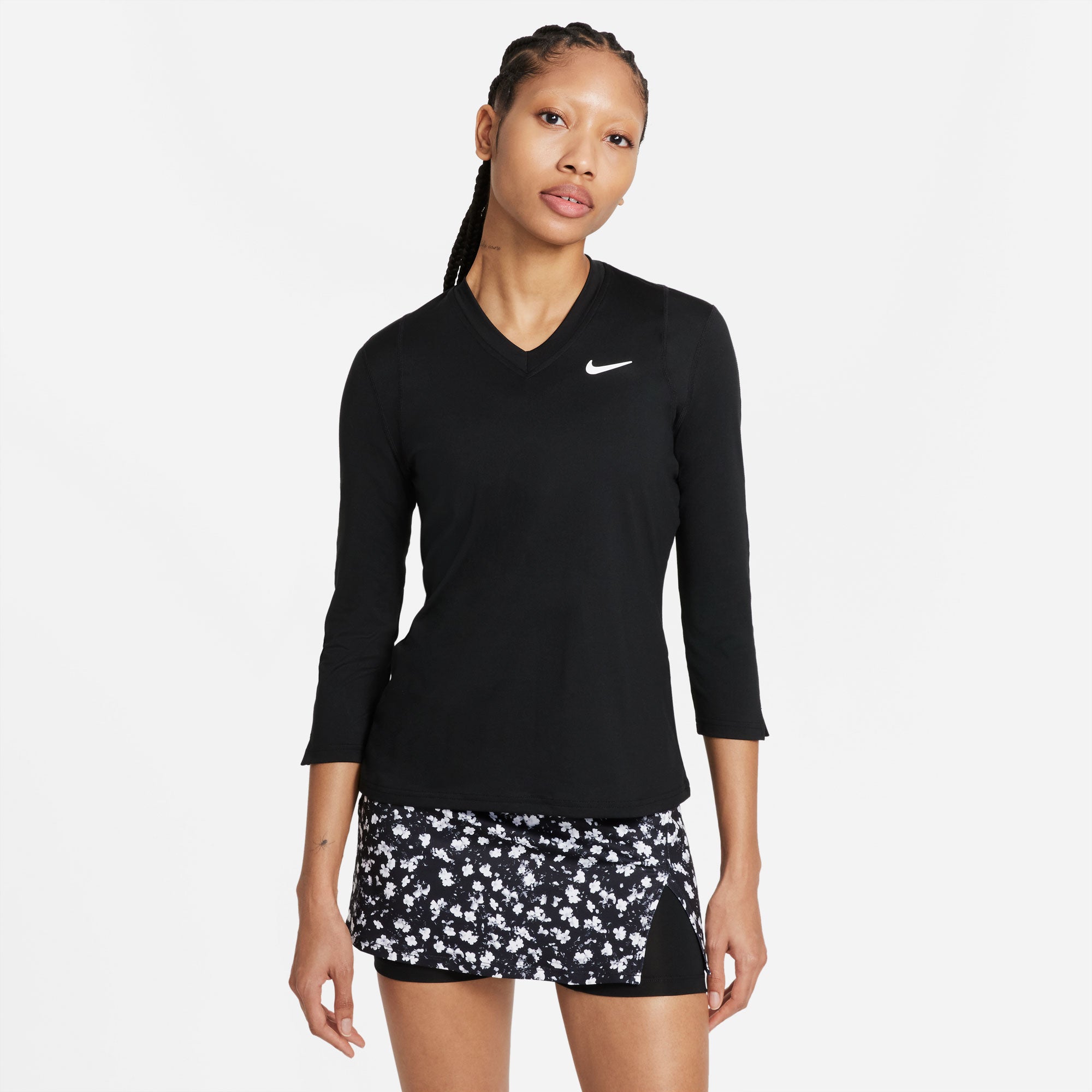 NikeCourt Dri-FIT Victory Women's 3/4 Sleeve Tennis Shirt Black (1)