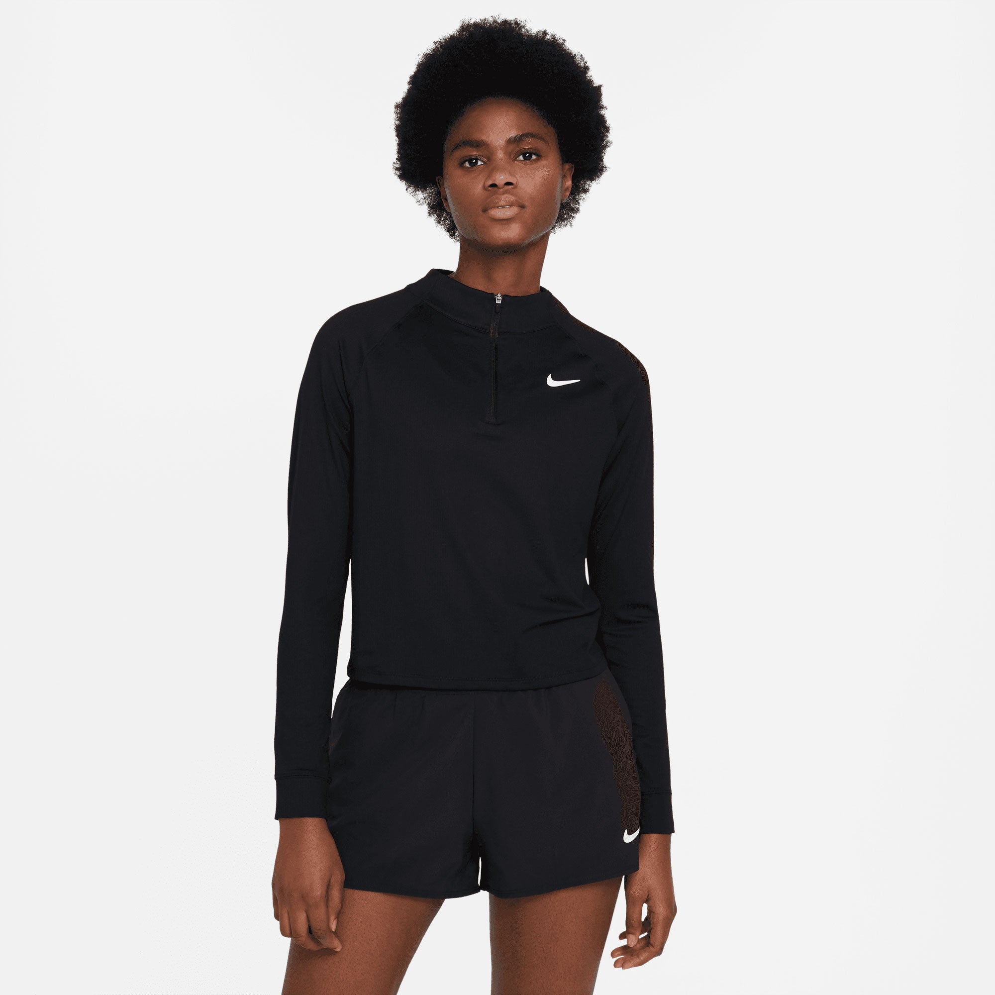 NikeCourt Dri-FIT Victory Women's Long-Sleeve Half-Zip Tennis Top Black (1)