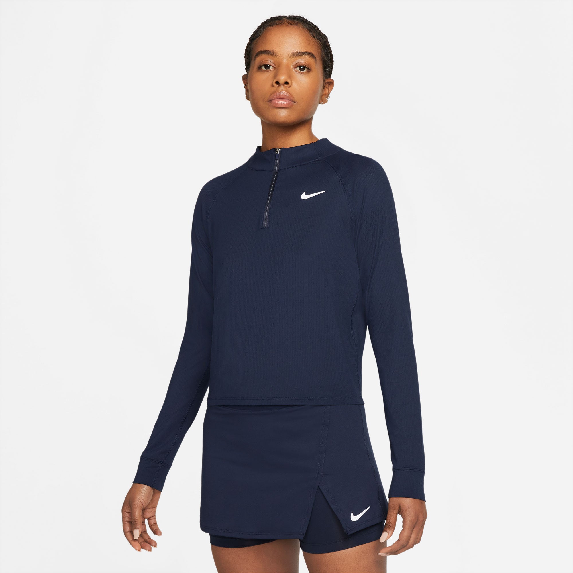 NikeCourt Dri-FIT Victory Women's Long-Sleeve Half-Zip Tennis Top Blue (1)