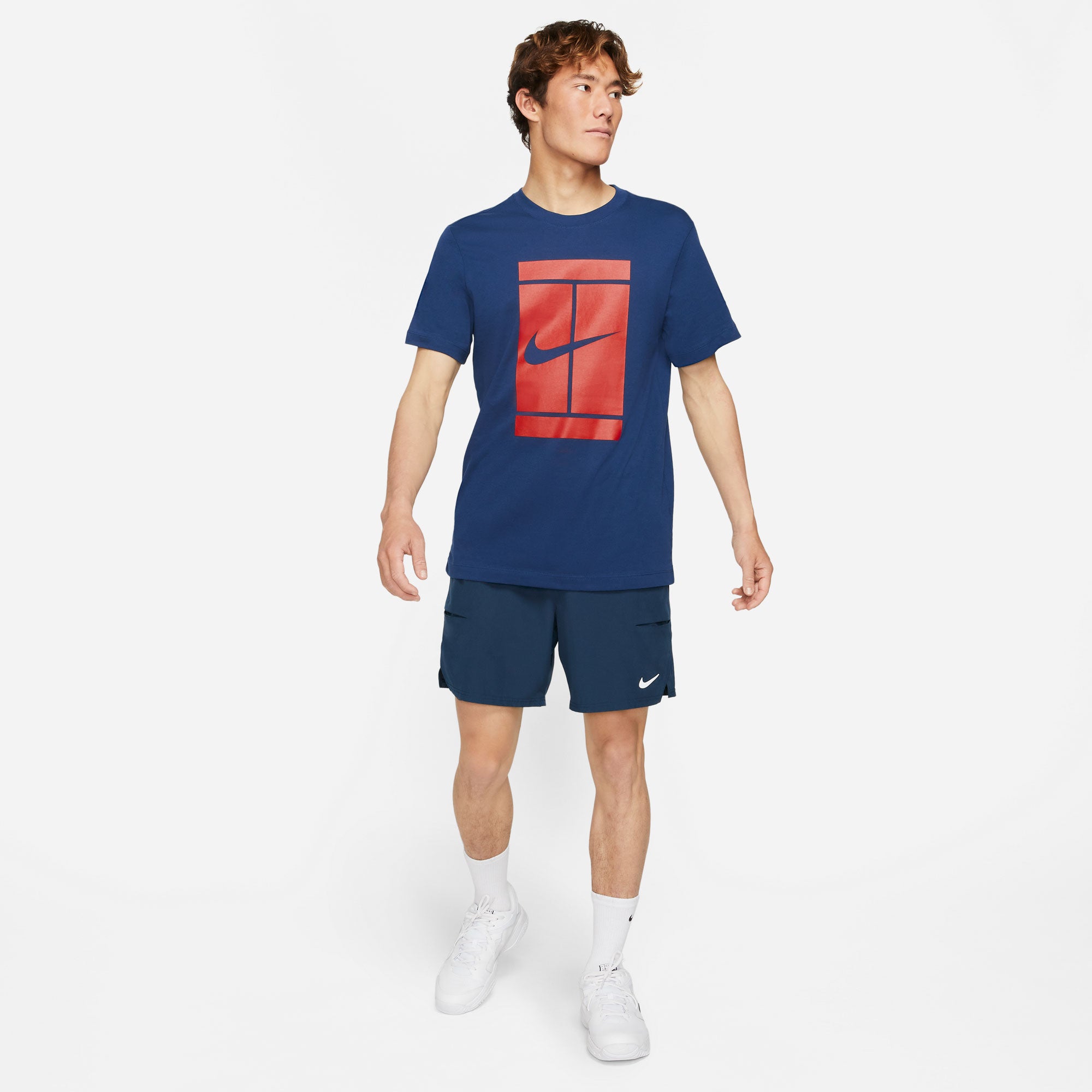 NikeCourt Men's Logo Tennis T-Shirt Blue (3)