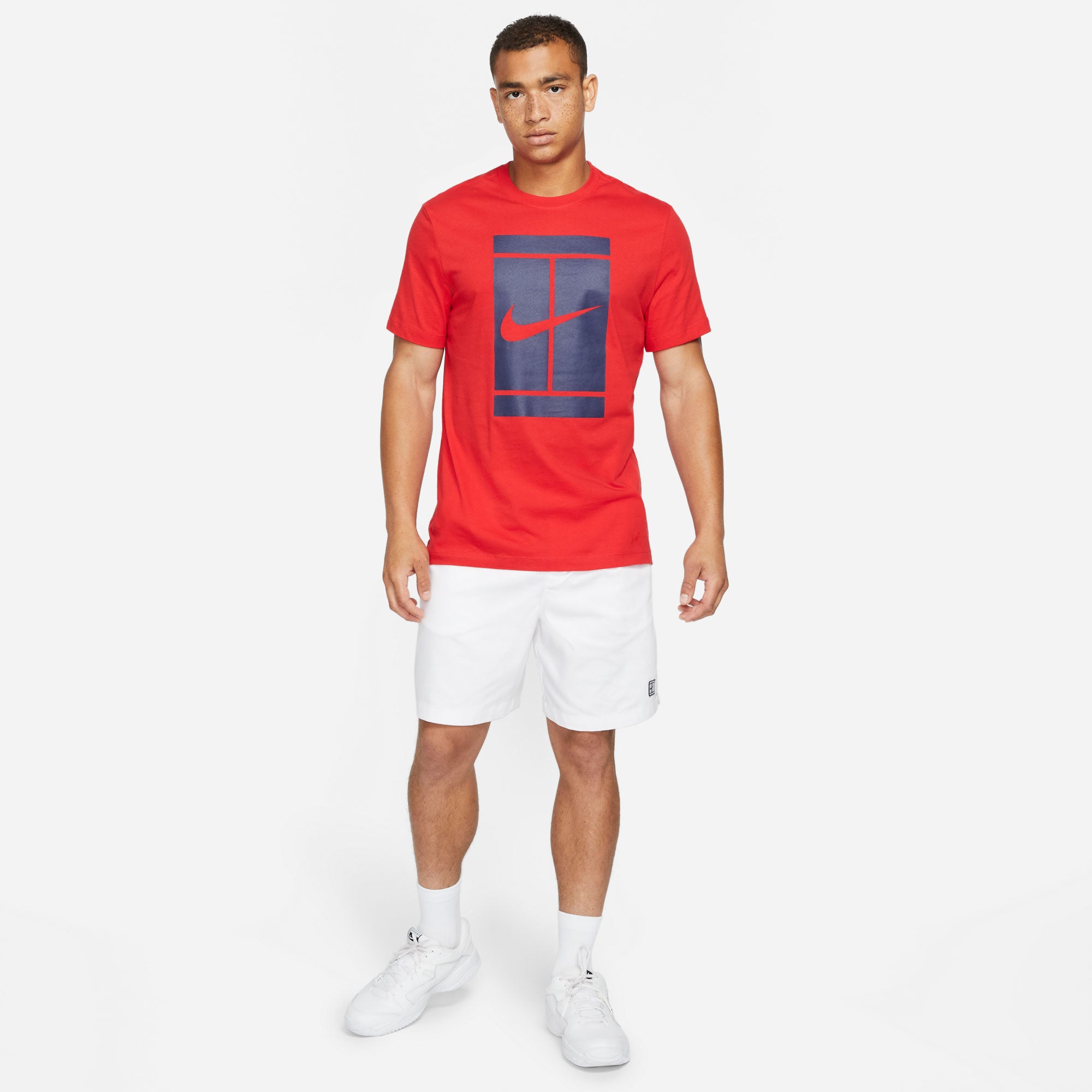 NikeCourt Men's Logo Tennis T-Shirt Red (3)