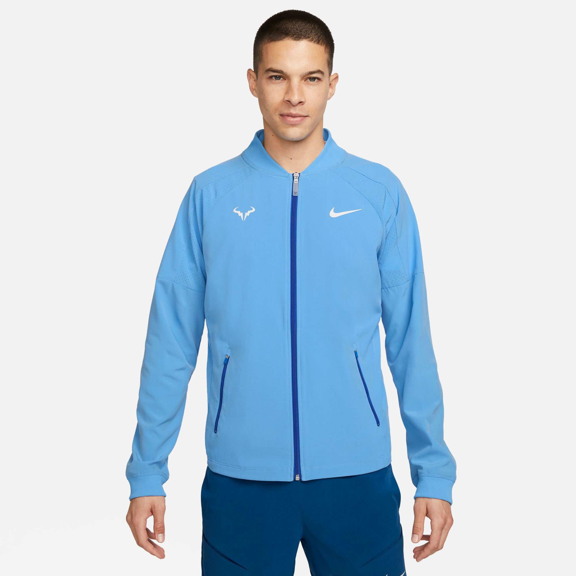 Tennis Racket Jacket NikeCourt Rafa Dri-FIT Men's Tennis Jacket - Blue | Tennis Only