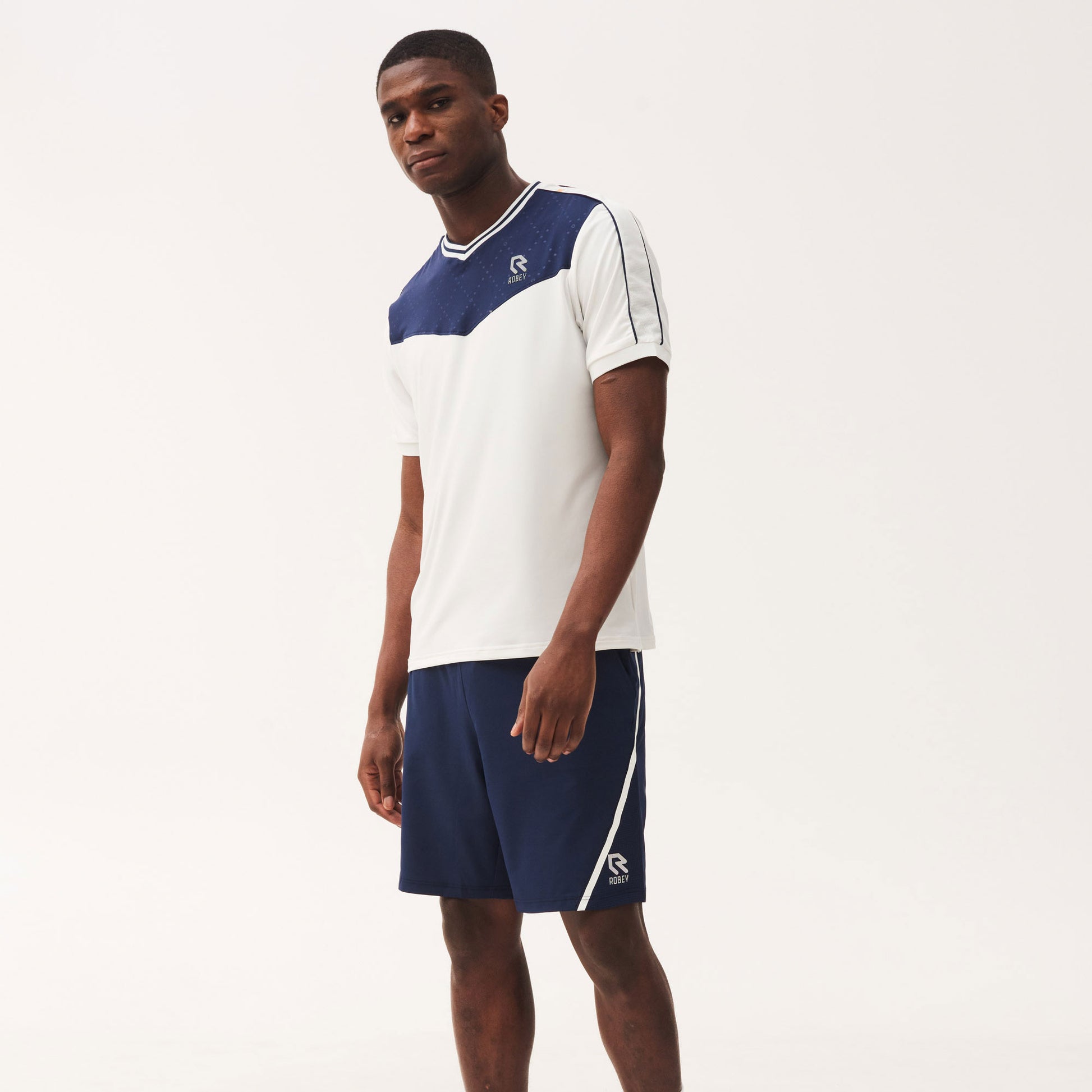 Robey Kick Men's V-Neck Tennis Shirt White (2)