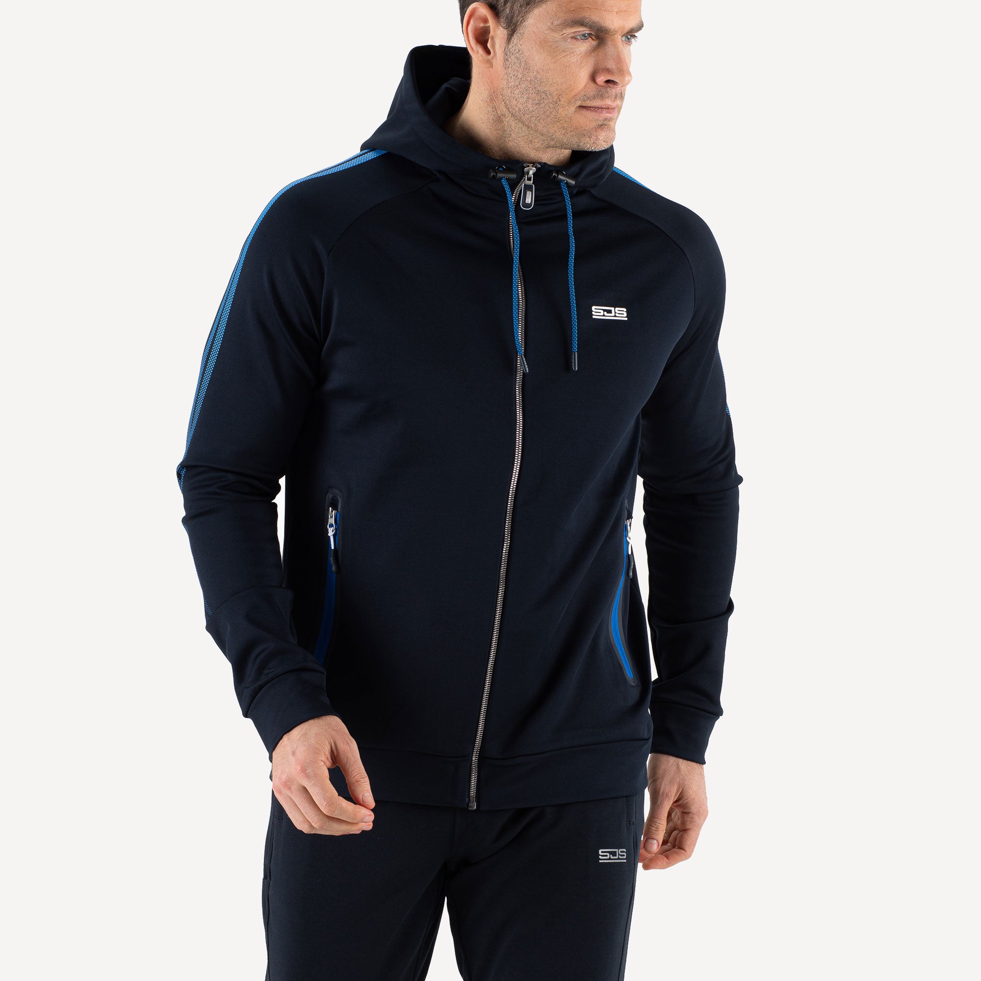 Sjeng Sports Oleg Men's Hooded Tennis Jacket Blue (1)