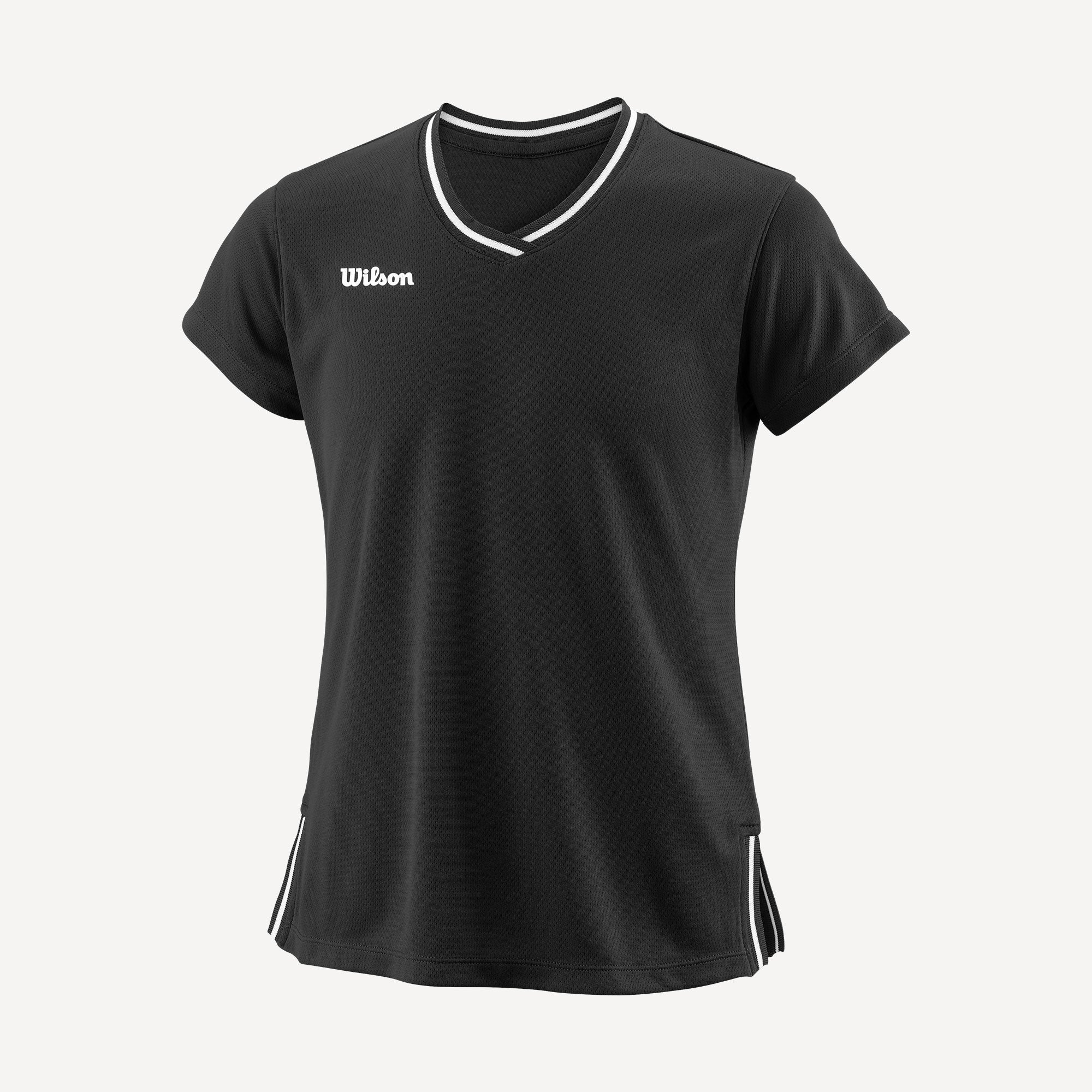 Wilson Team 2 Girls' V-Neck Tennis Shirt Black (1)