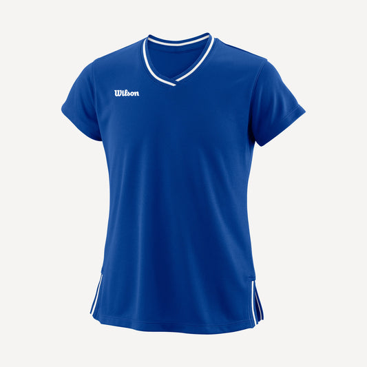 Wilson Team 2 Girls' V-Neck Tennis Shirt Blue (1)