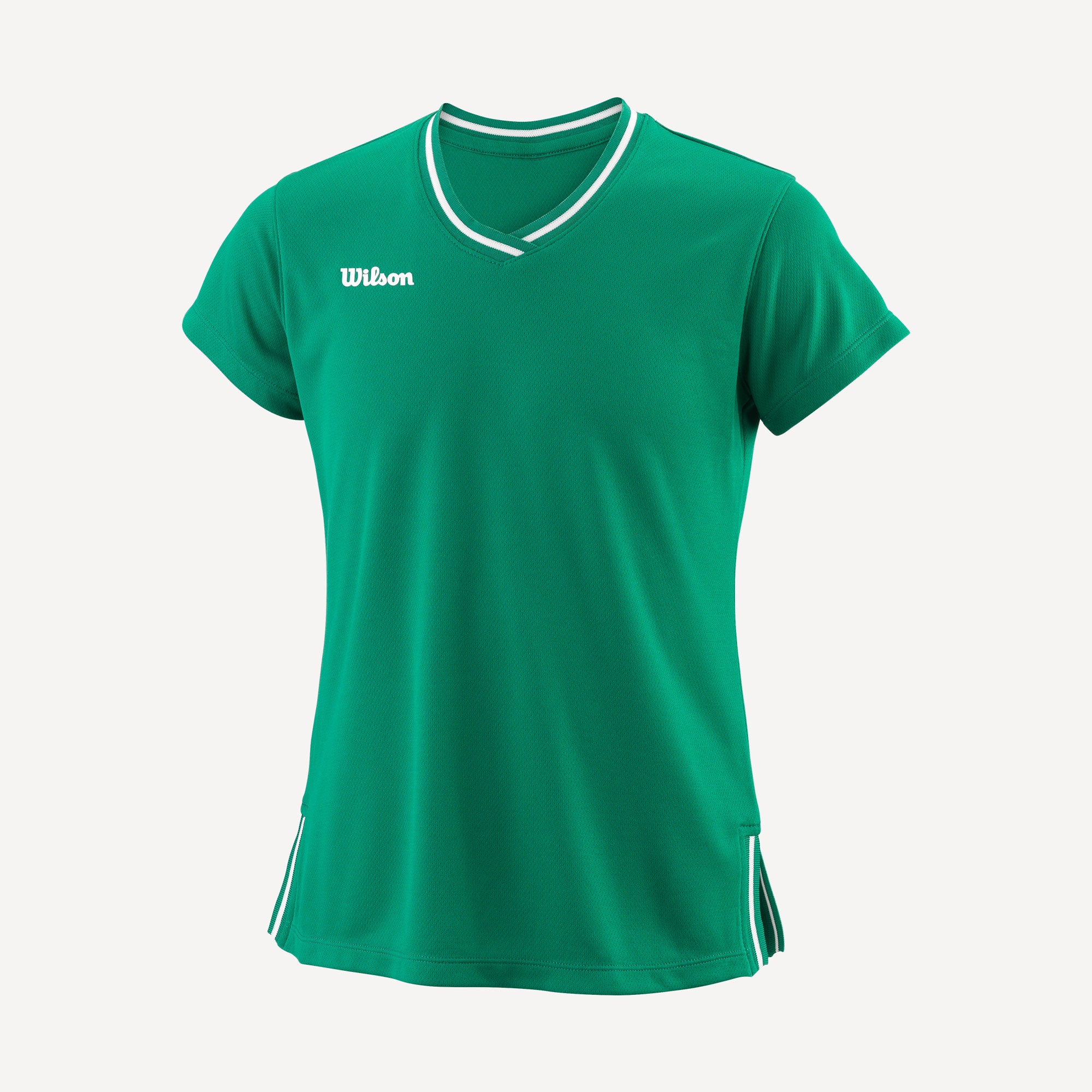 Wilson Team 2 Girls' V-Neck Tennis Shirt Green (1)