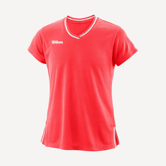 Wilson Team 2 Girls' V-Neck Tennis Shirt Orange (1)